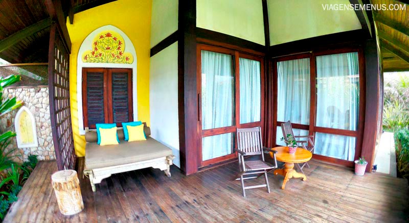 Zorah Beach Hotel, Praia de Guajiru, Ceará - varanda bangalô