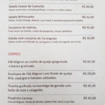 Restaurante Zorah Beach cardápio