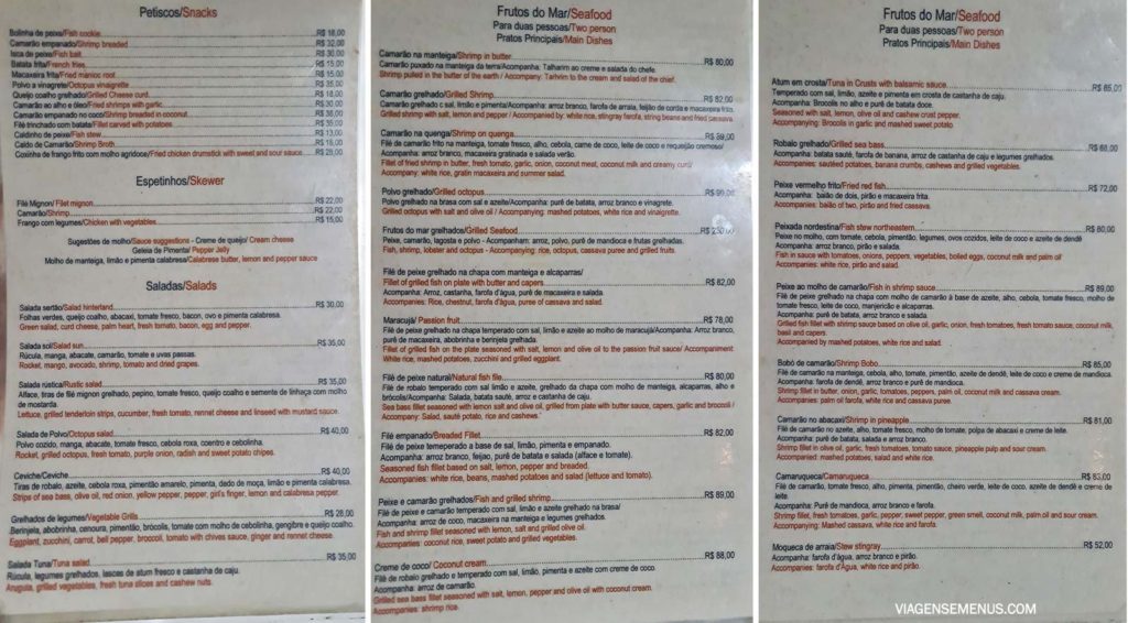 Cardápio Restaurante da Lu, Preá
